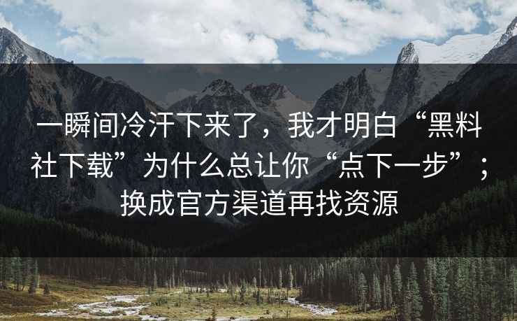 一瞬间冷汗下来了,我才明白“黑料社下载”为什么总让你“点下一步”;换成官方渠道再找资源 一瞬间冷汗下来了,我才明白“黑料社下载”为什么总让你“点下一步”;换成官方渠道再找资源
